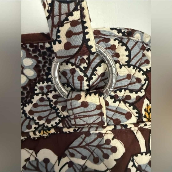 Vera Bradley Floral Patterned Tote Bag - Brown and Cream 14"x11 1/2" - Picture 4 of 7